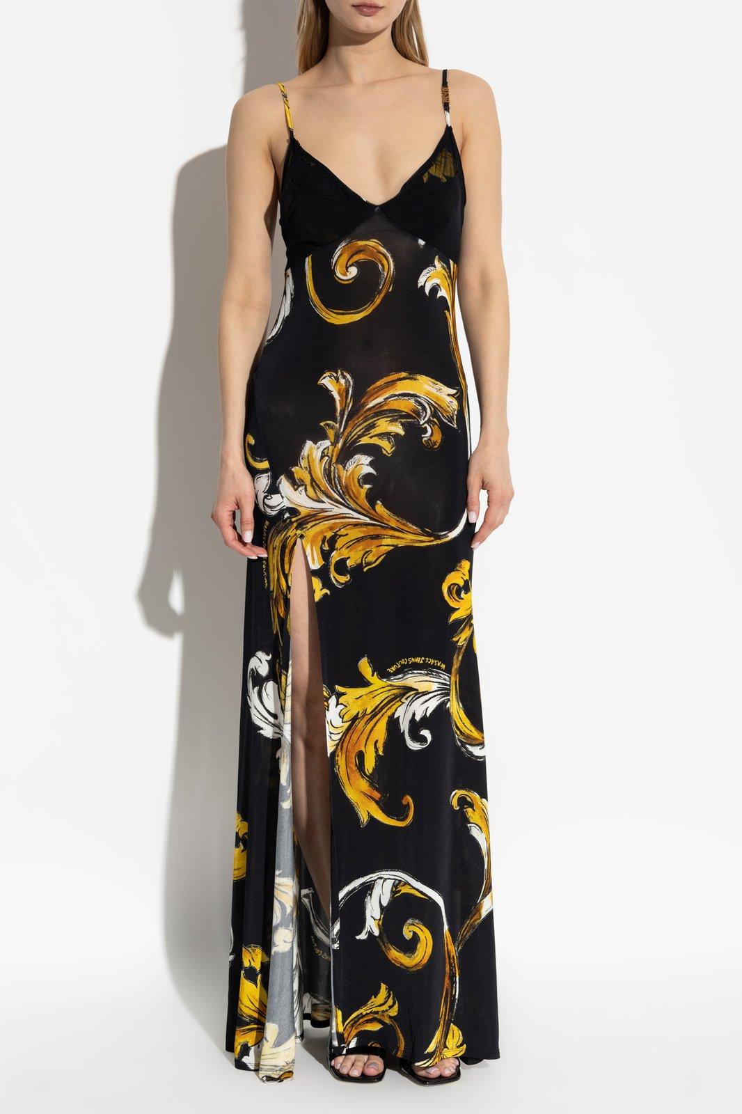 Versace Jeans Couture Maxi Dress With Signature Barocco Print