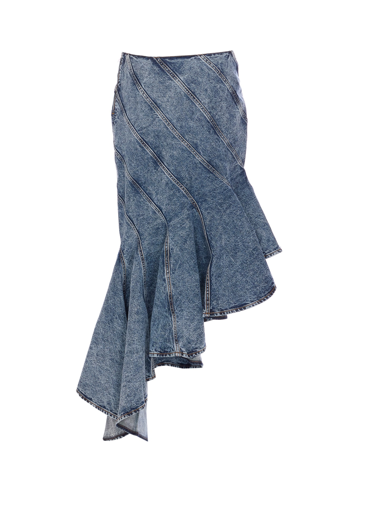Denim Spiral Skirt