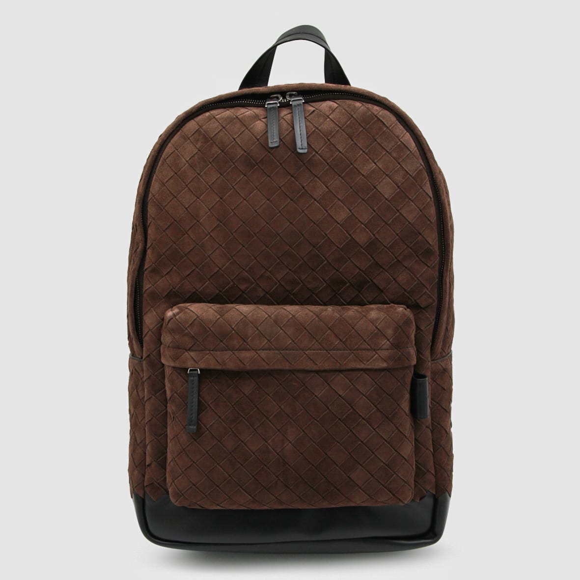 Bottega Veneta Leather Backpack Intrecciato In Brown