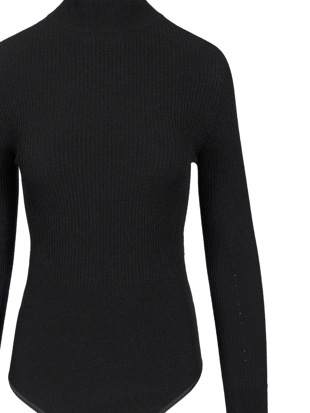 Alaïa Mock-neck Long Sleeve Bodysuit In Black