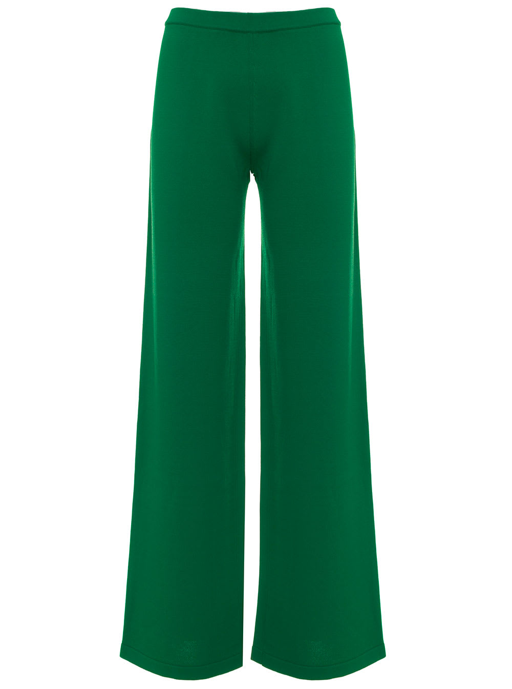 Federica Tosi Womans Green Viscose Blend Wide Leg Trousers