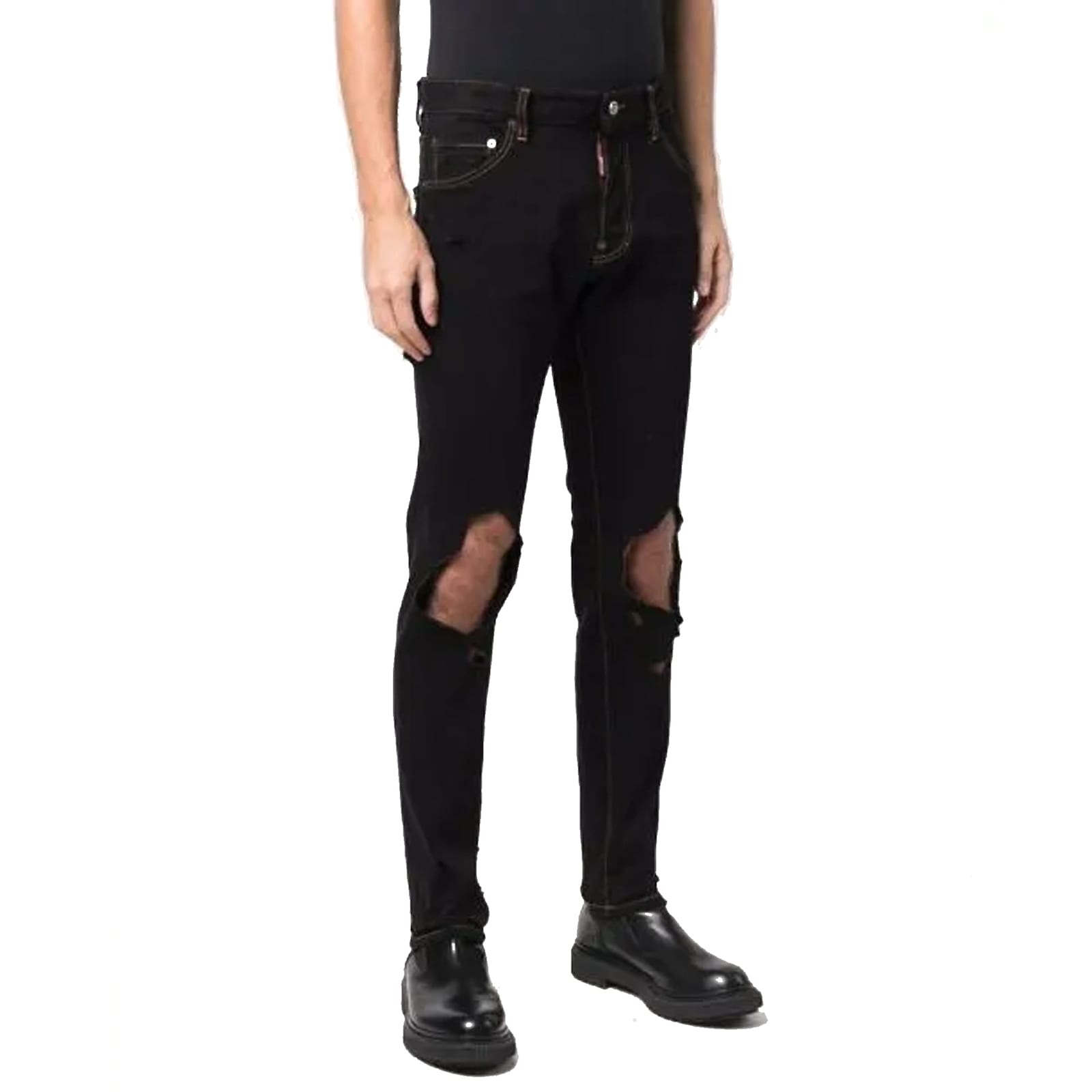 Dsquared2 Distressed-effect Jeans In Black