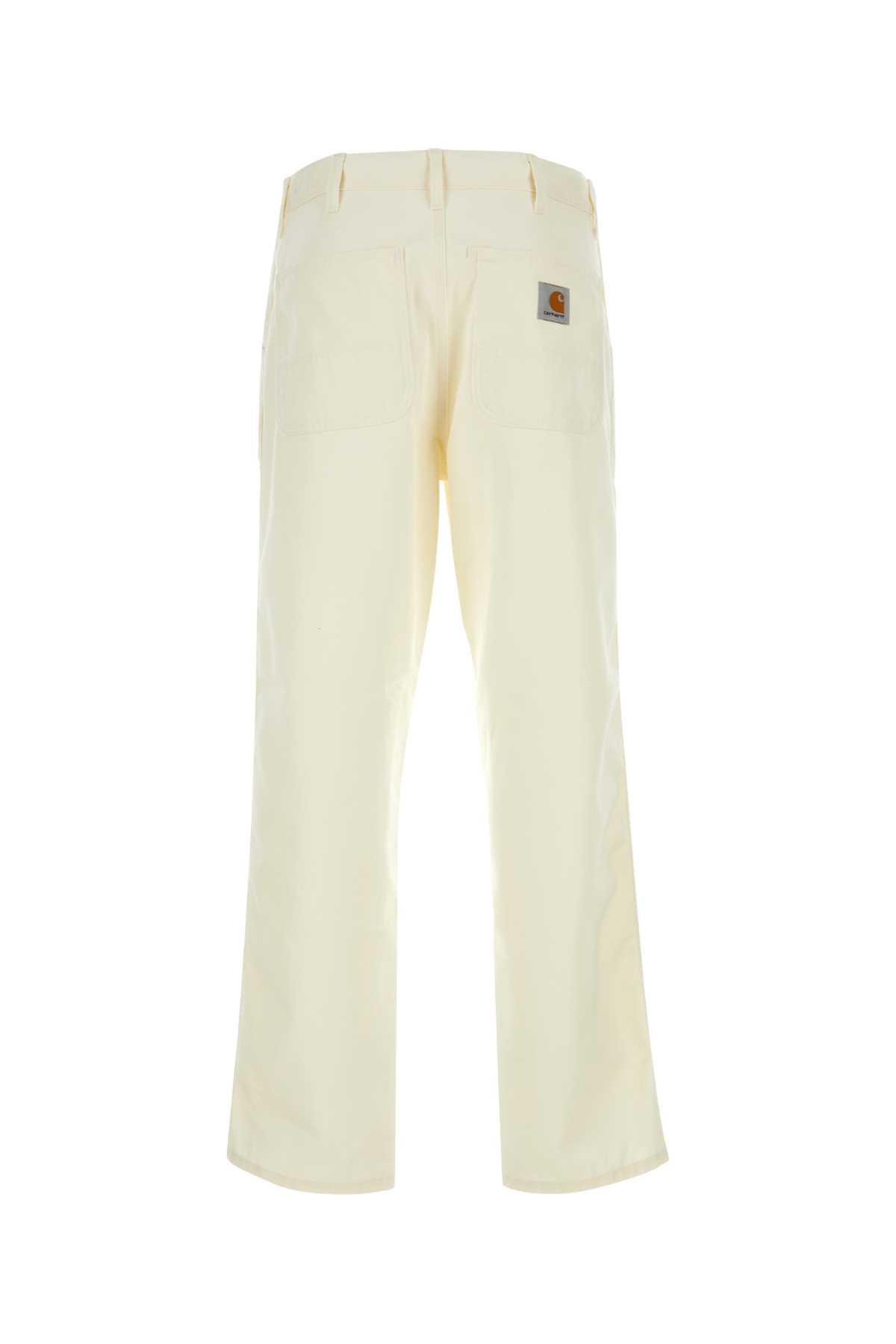 Carhartt Ivory Polyester Blend Simple Pant In Wax