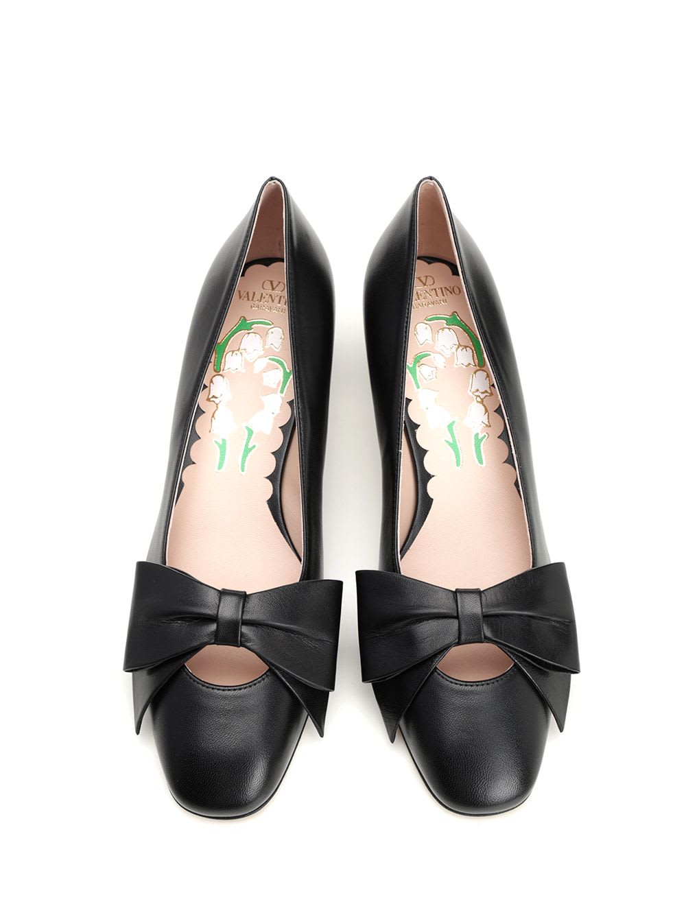 Shop Valentino Bowow Pumps In Black