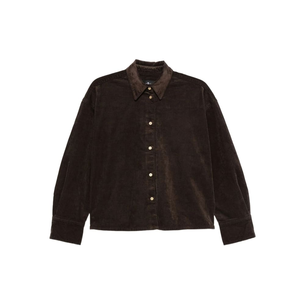 7 For All Mankind Corduroy Button-up Shirt In Brown