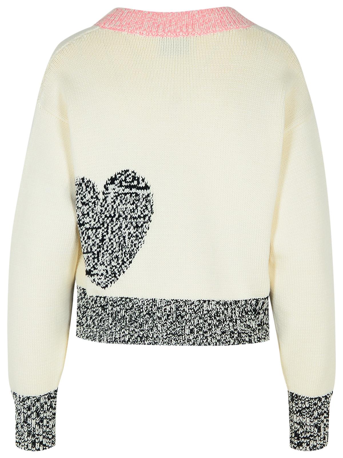 M05ch1n0 Jeans White Cotton Blend Cardigan In White