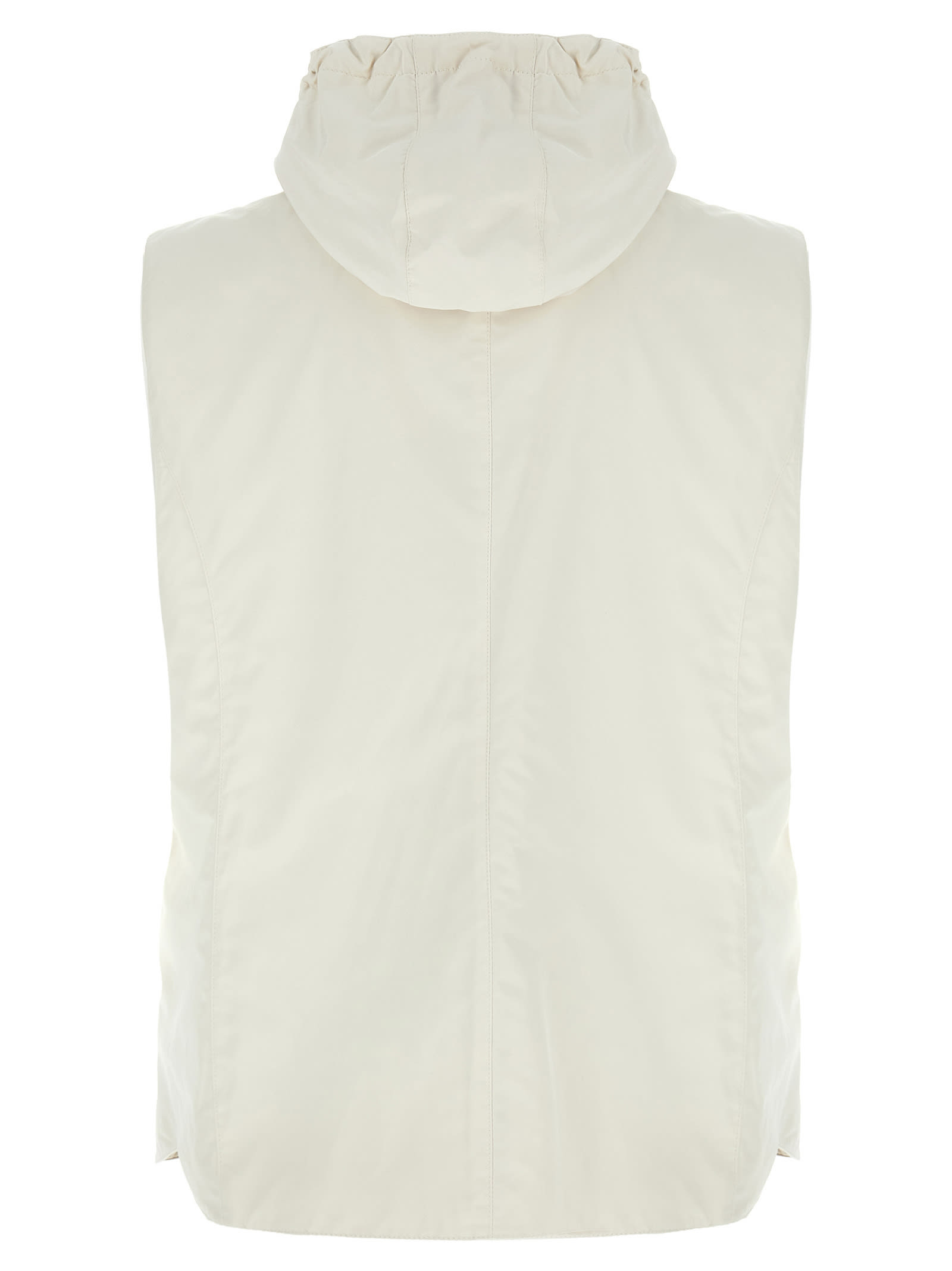 Brunello Cucinelli Hooded Lightweight Waistcoat In White