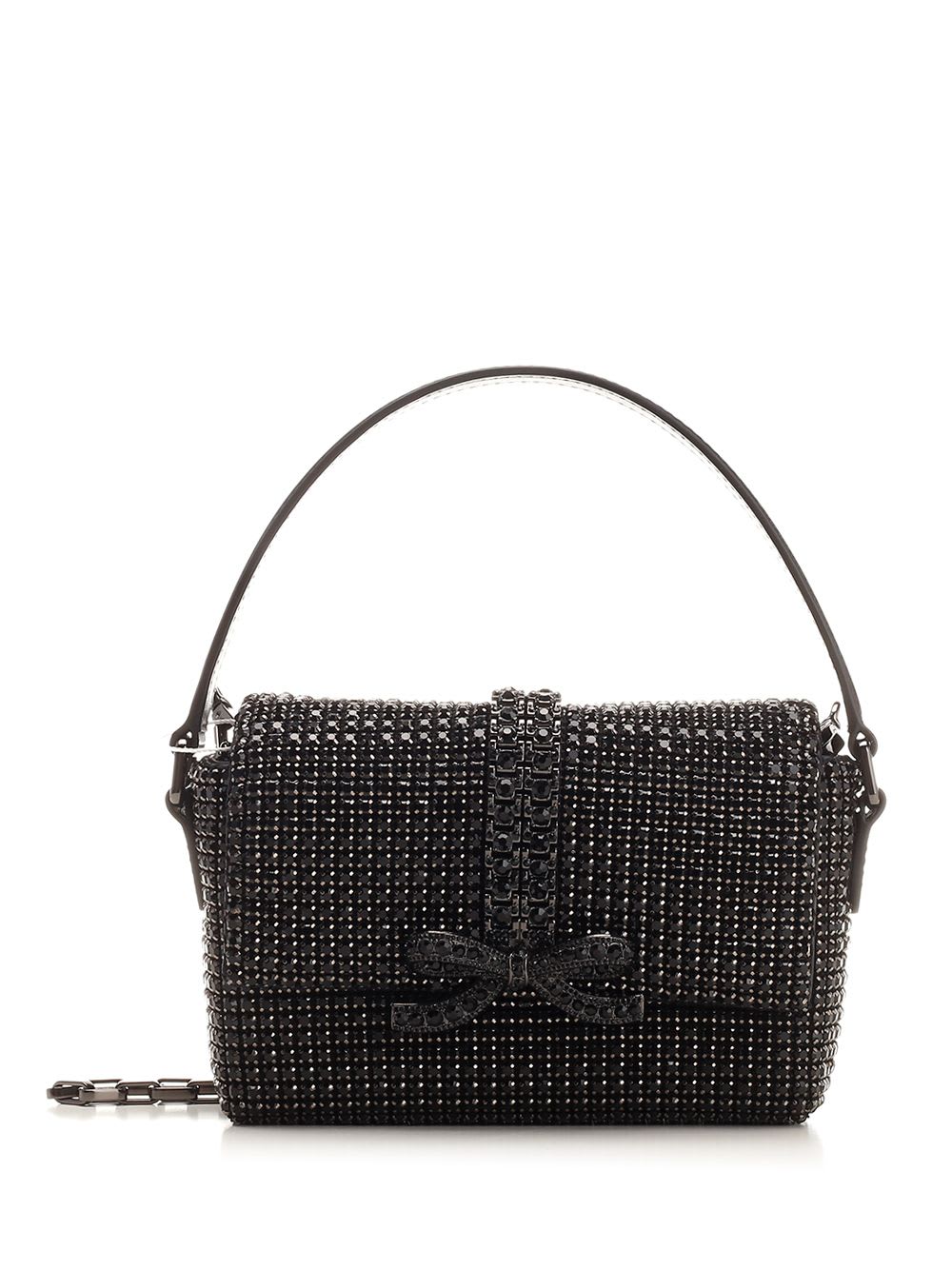 Shop Self-portrait Rhinestone Micro Bag In Black