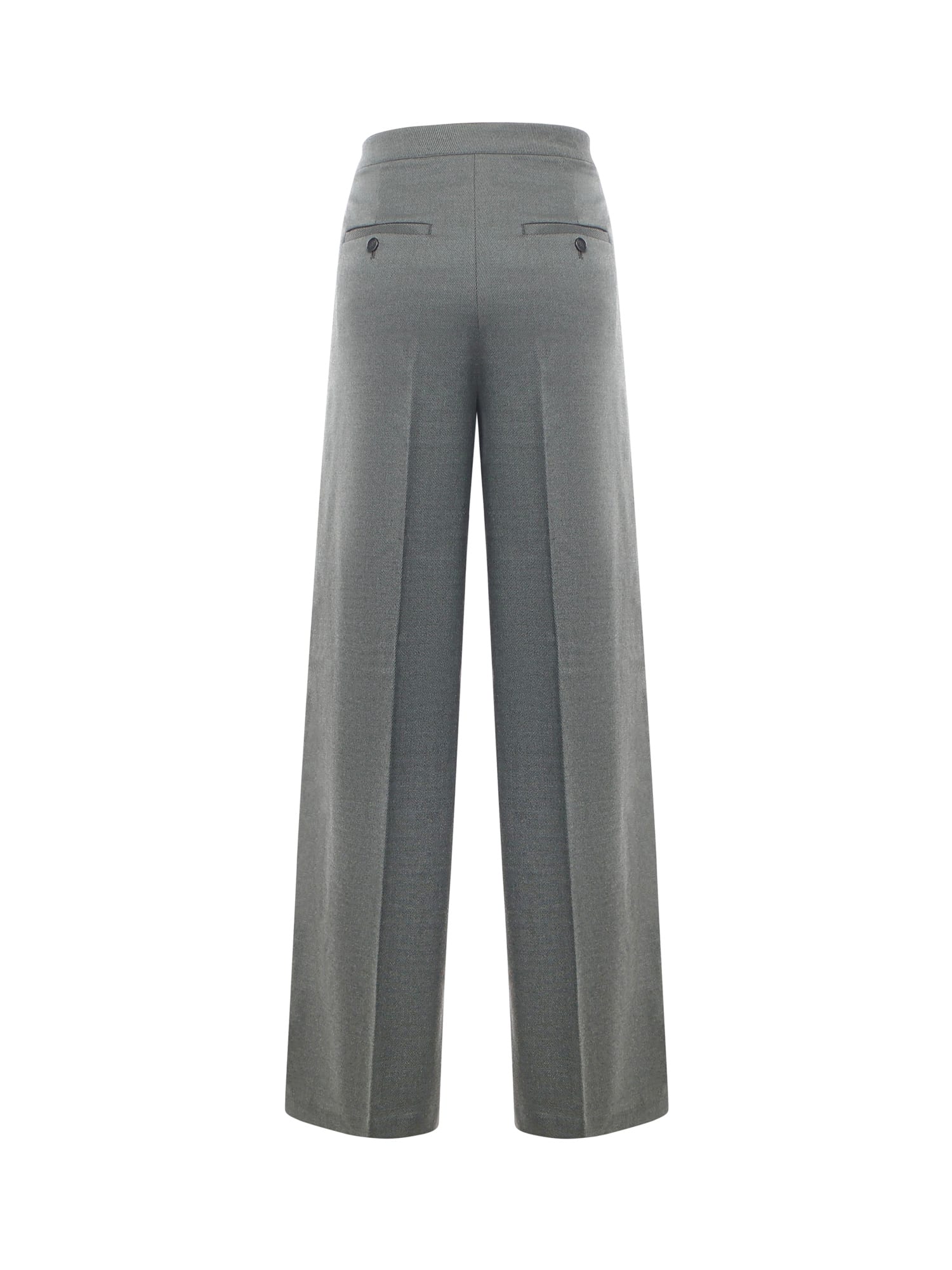 Pinko Placida Wool Blend Trousers In Gray