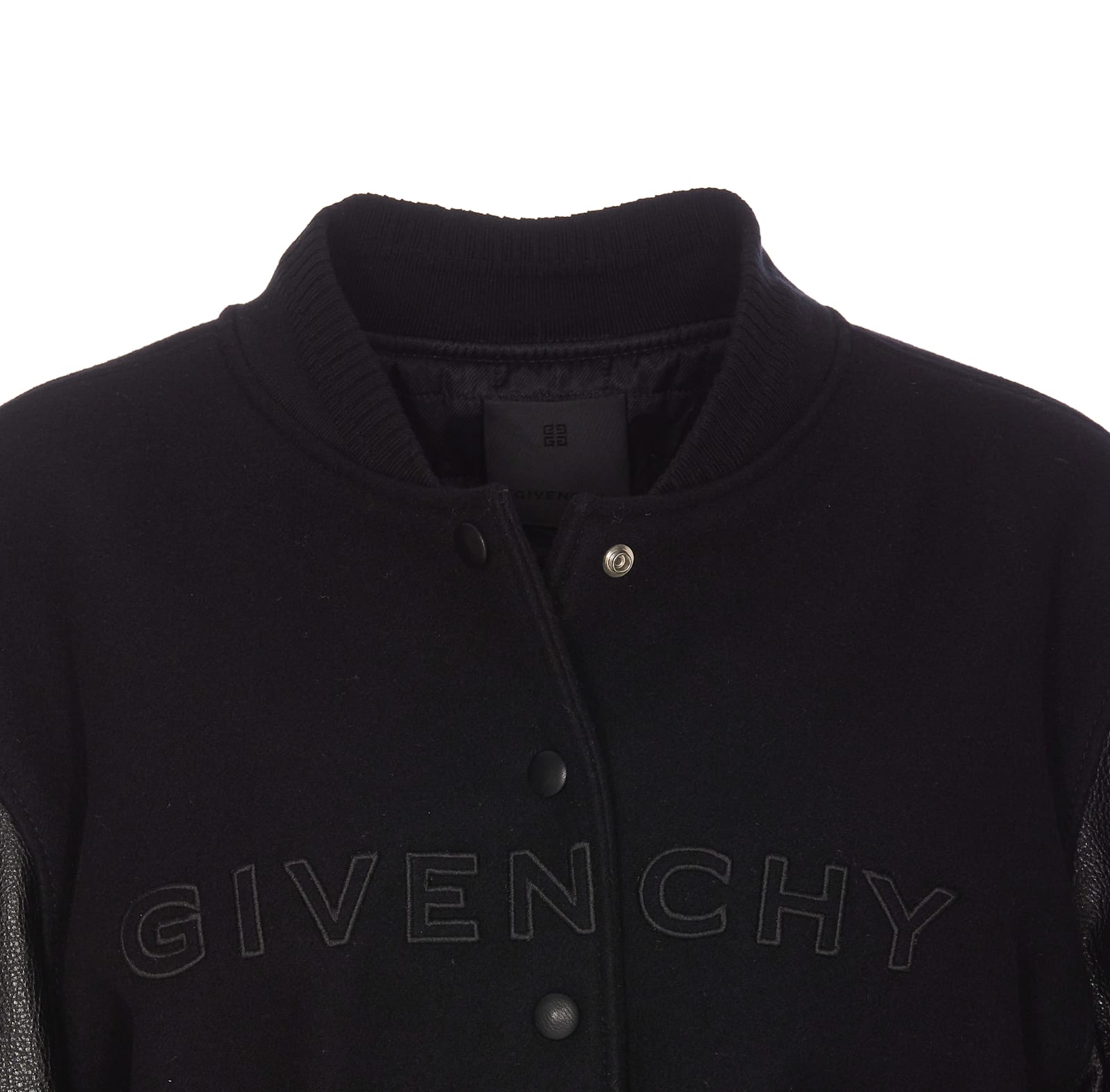 Shop Givenchy Crop Bomber In Black