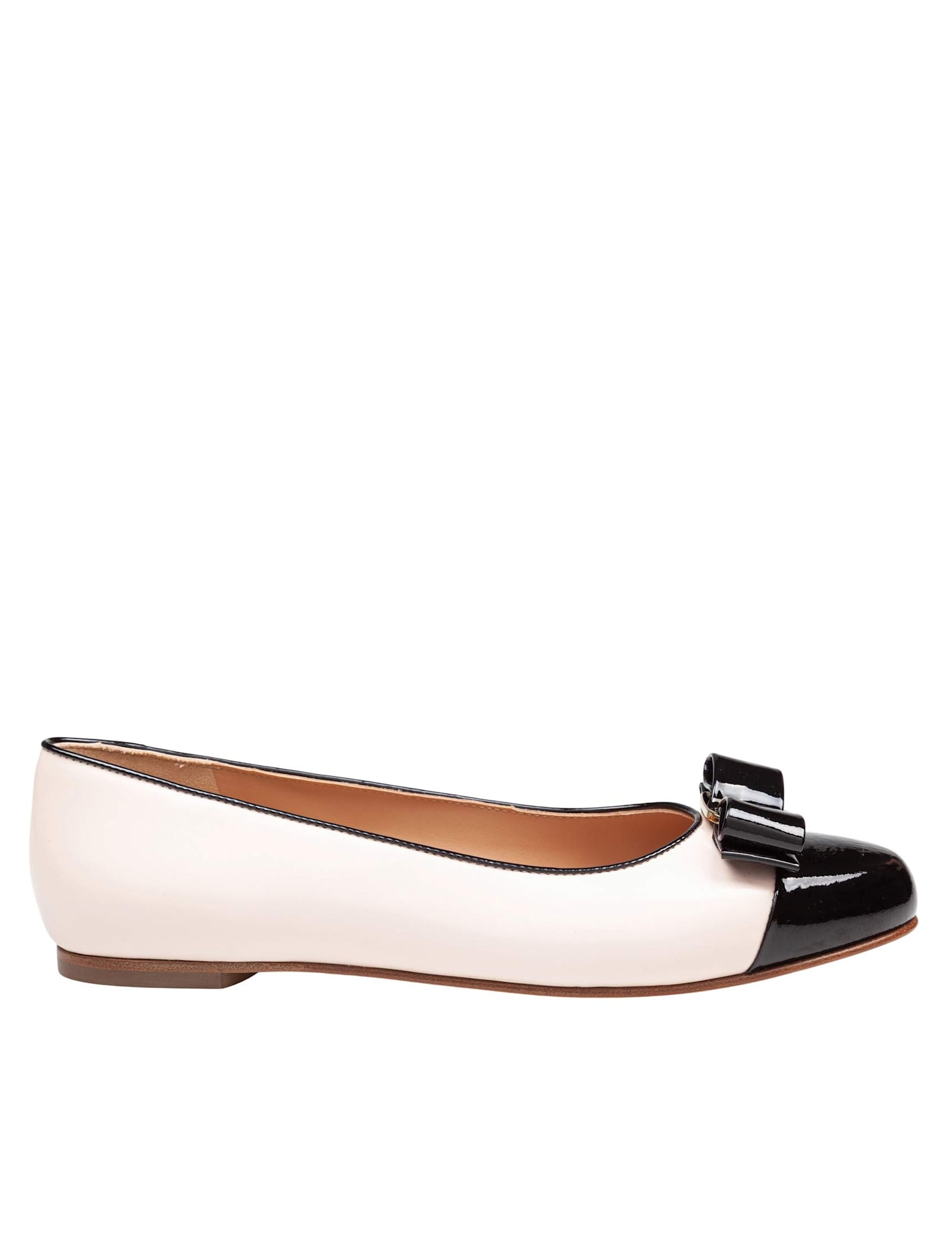 Ferragamo Black And Ballet Pink Two-tone Varina Ballet Flats In Black