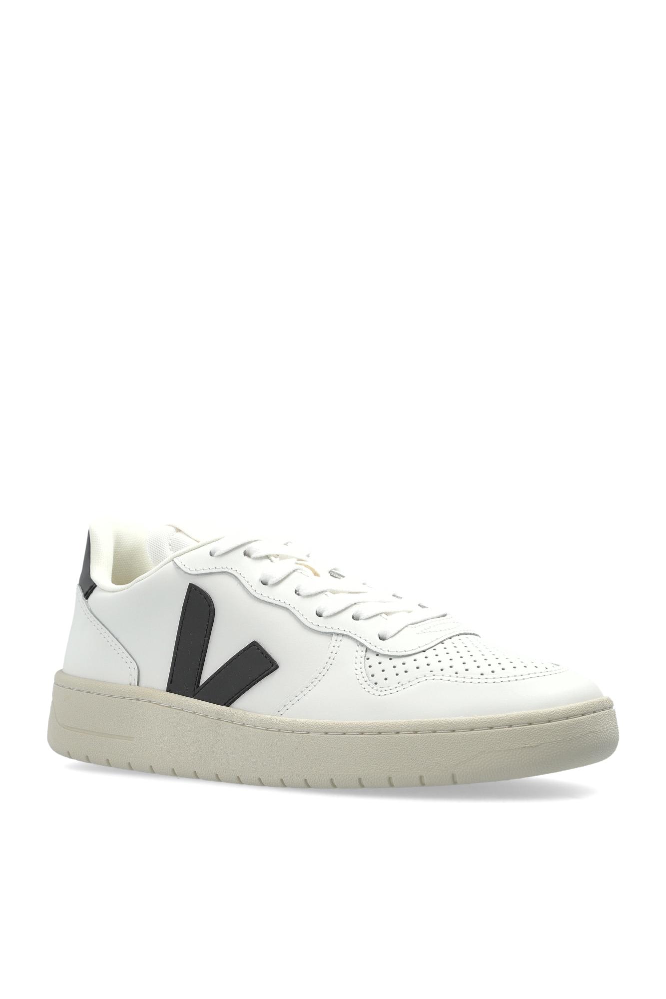 Veja Leather Sneakers With Contrast Heel Tab In White