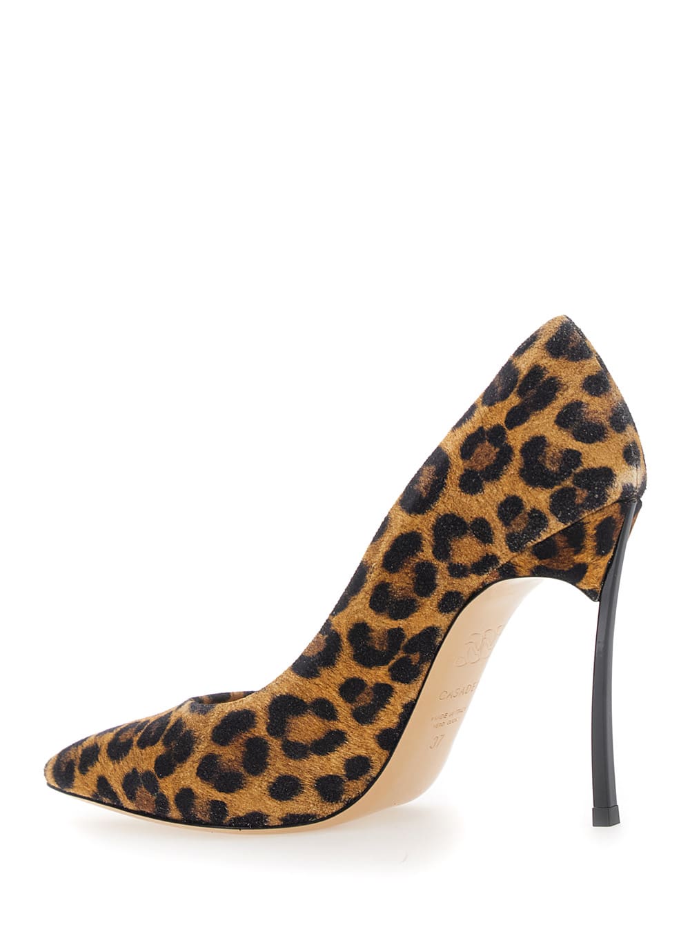 Casadei Malesia Brown Pumps With High Stiletto Heel And Leopard Motif In Suede Woman In Animal Print