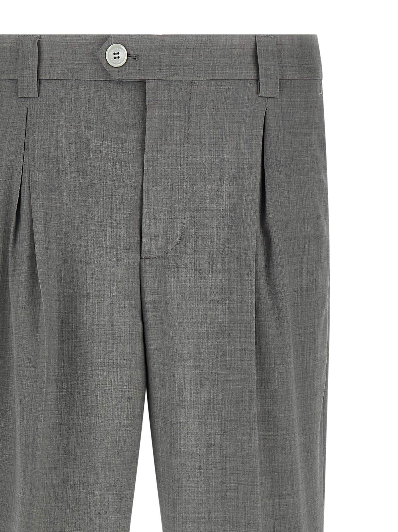 Brunello Cucinelli Trousers With Pleats And Pockets In Gray