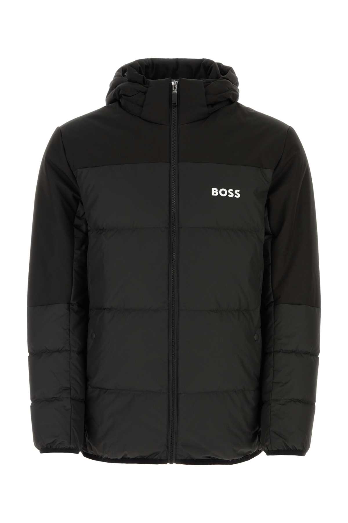 Shop Hugo Boss Black Polyester Down Jacket