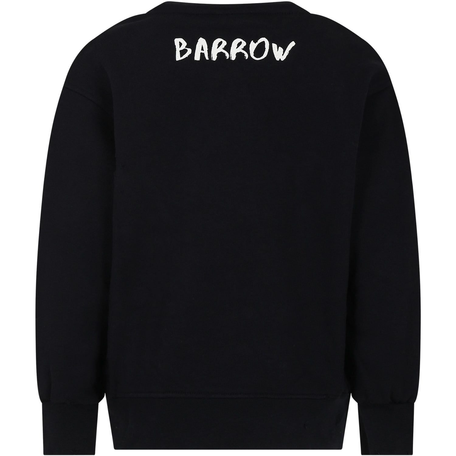 Shop Barrow Black Sweatshirt For Kids With Logo And Print