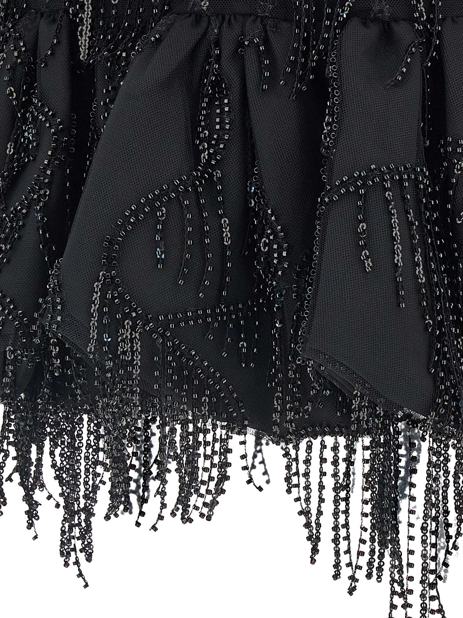 Rotate Birger Christensen Albertina Sequined Strapless Top In Black