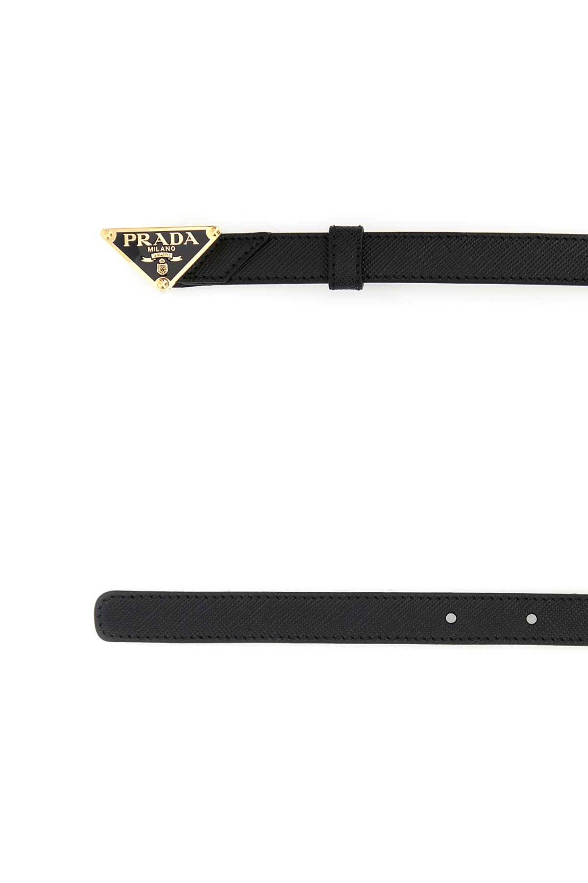 Prada Black Leather Belt In Nero
