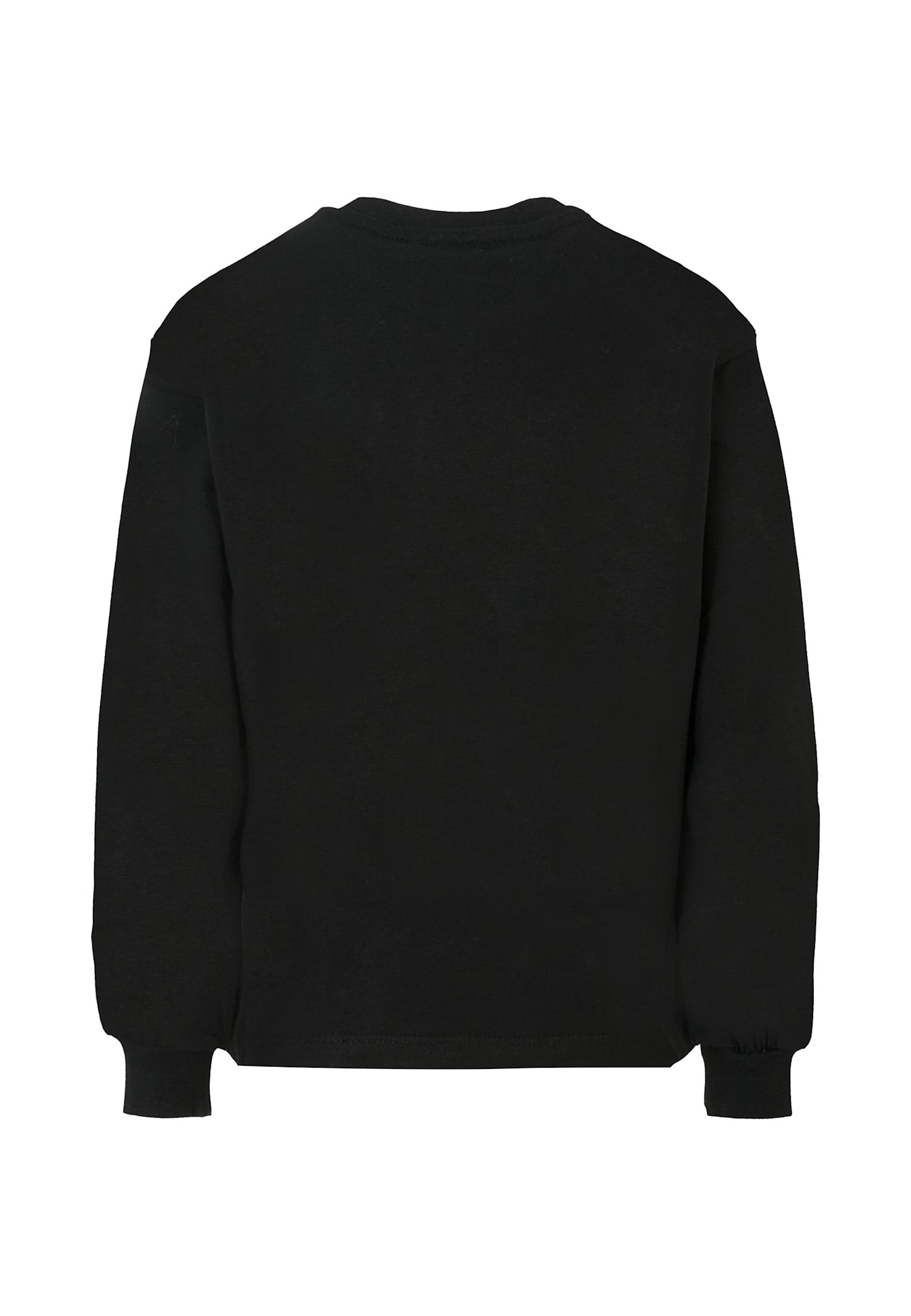 Msgm Black Sweatshirt For Kids With Grey Logo In Black