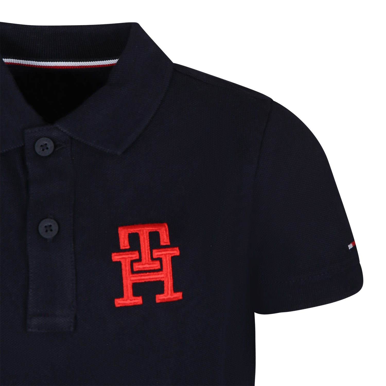 Shop Tommy Hilfiger Blue Polo Shirt For Boy With Logo