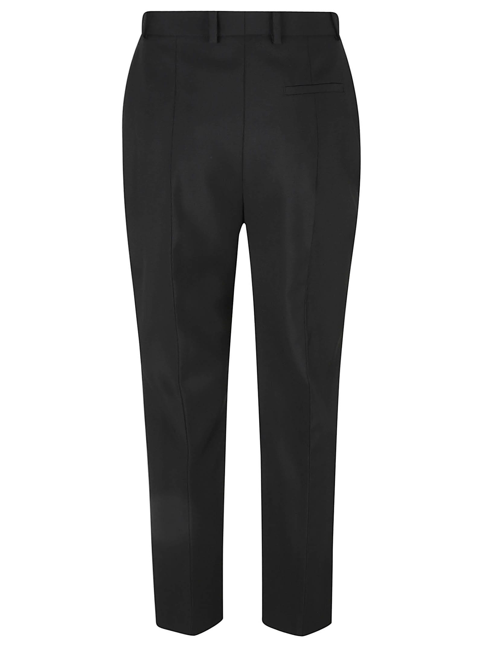 Shop Alexander Mcqueen Plain Cropped Trousers In Black