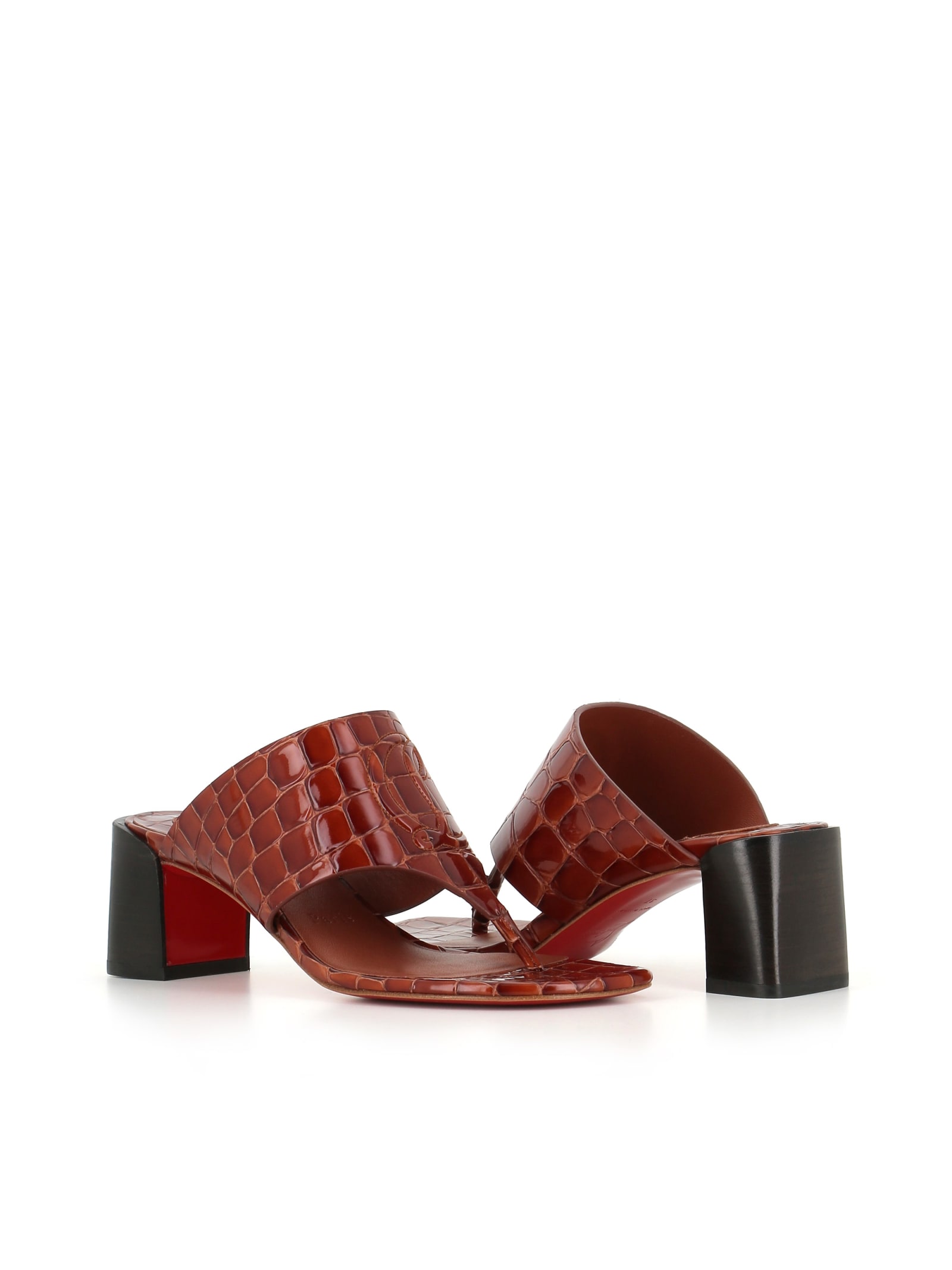 Shop Christian Louboutin Mule Cl Tong Amule 55 In Leather