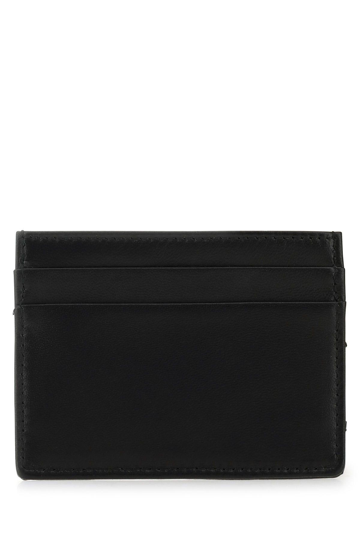 Shop Dolce & Gabbana Black Leather Devotion Card Holder In Nero