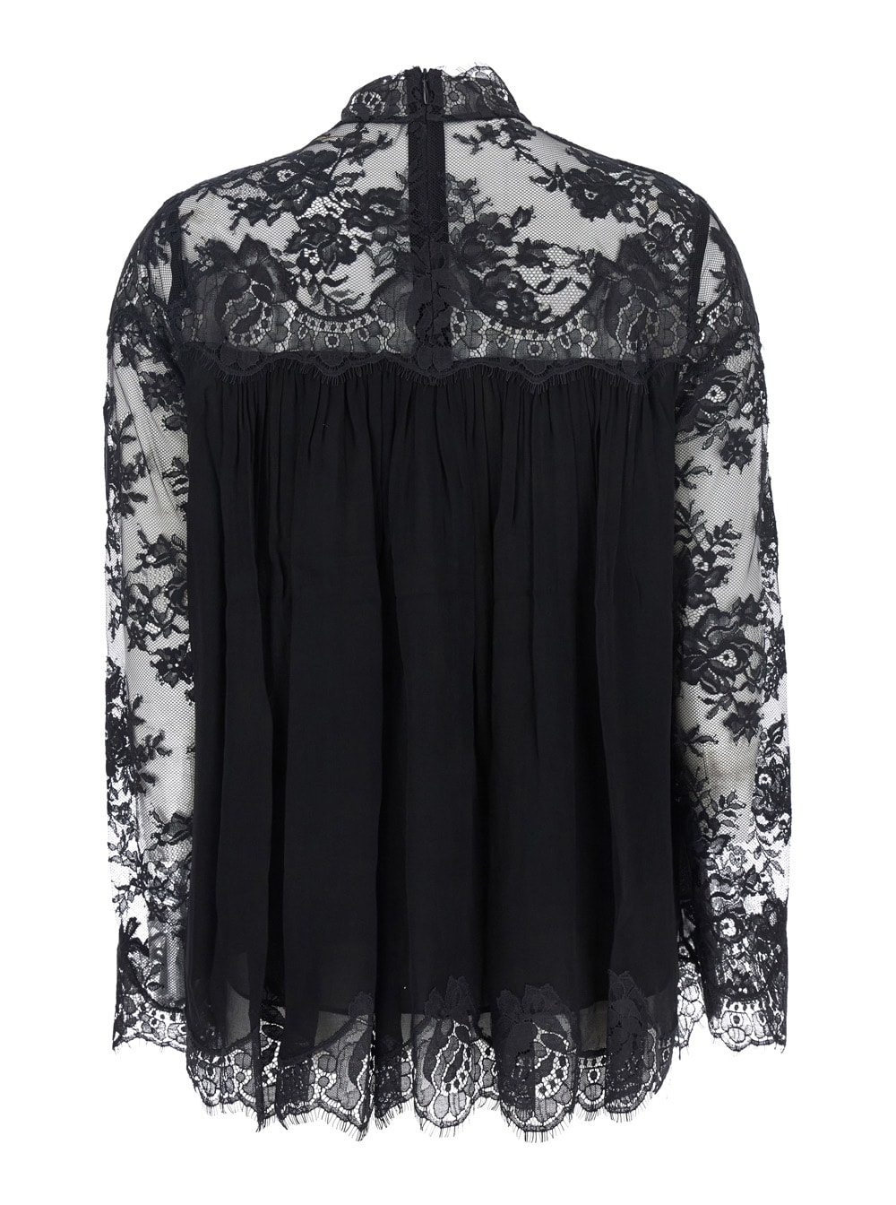 Zimmermann Hypnotic Lace Yoke Top In Black