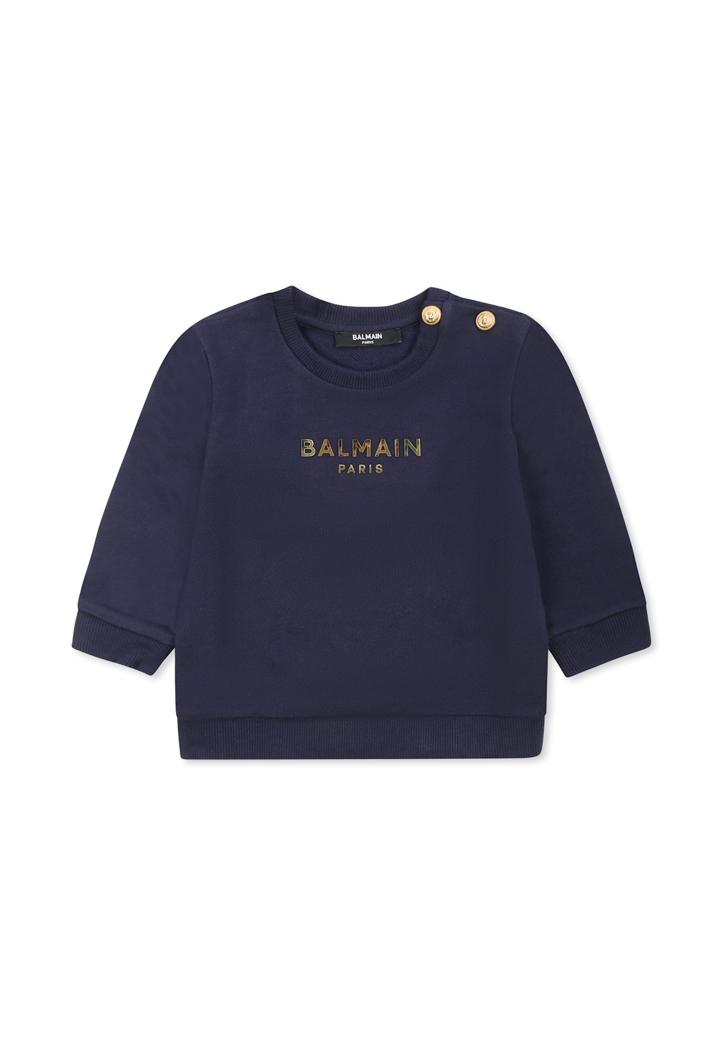 Balmain Blue Sweatshirt For Baby Boy With Logo In Blue