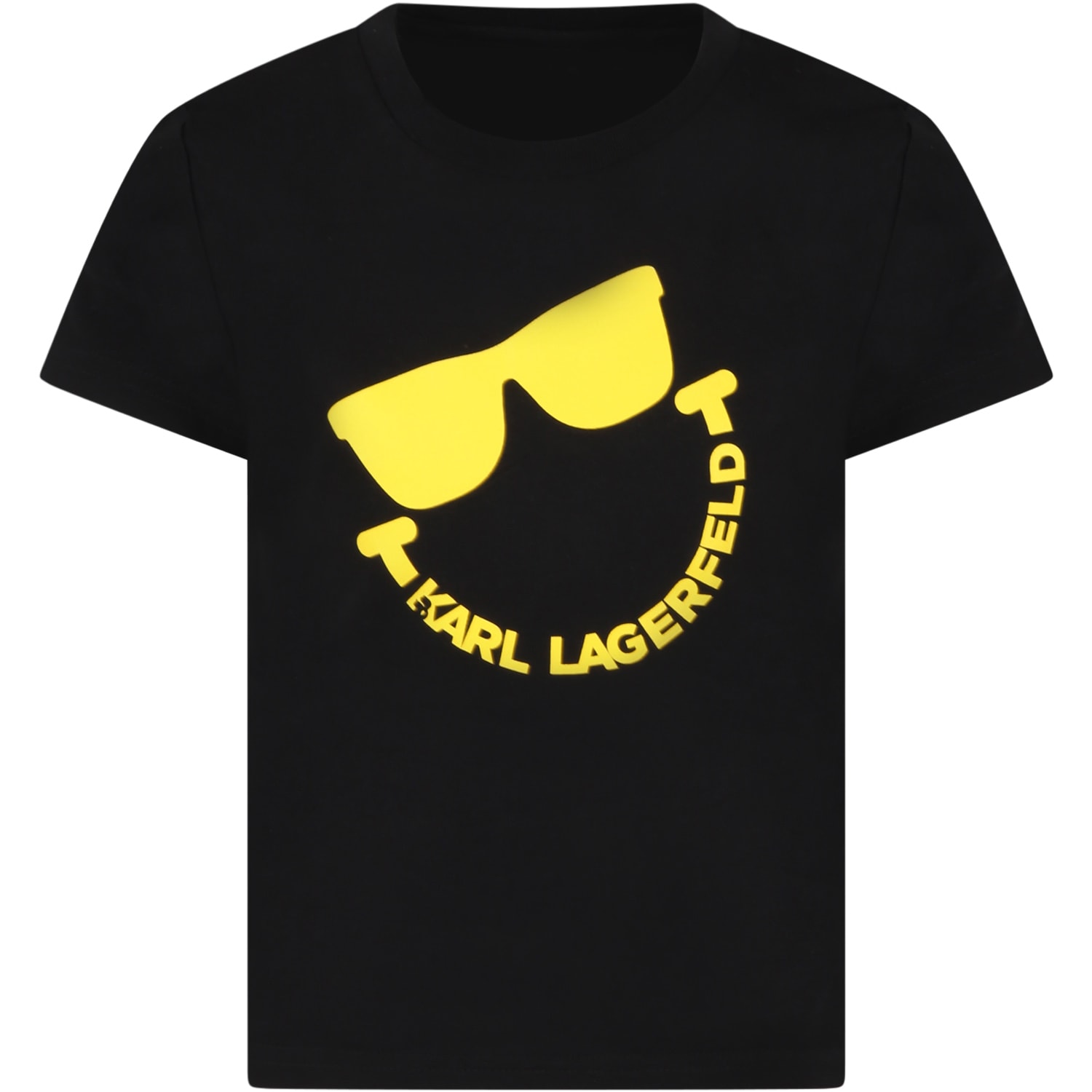 KARL LAGERFELD BLACK T-SHIRT FOR BOY WITH LOGO