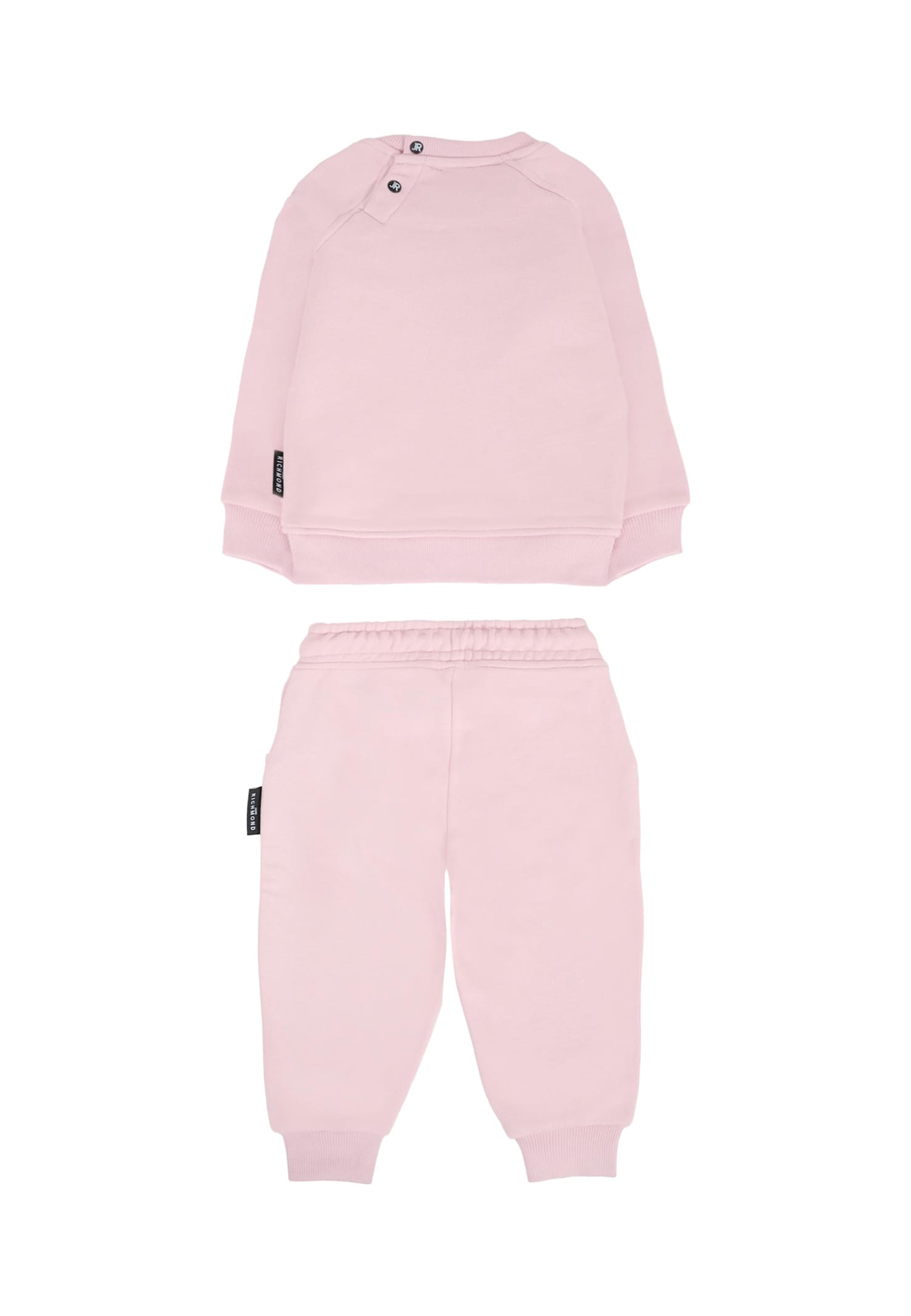 Richmond Lilac Suit For Baby Girl With Logo In Pink