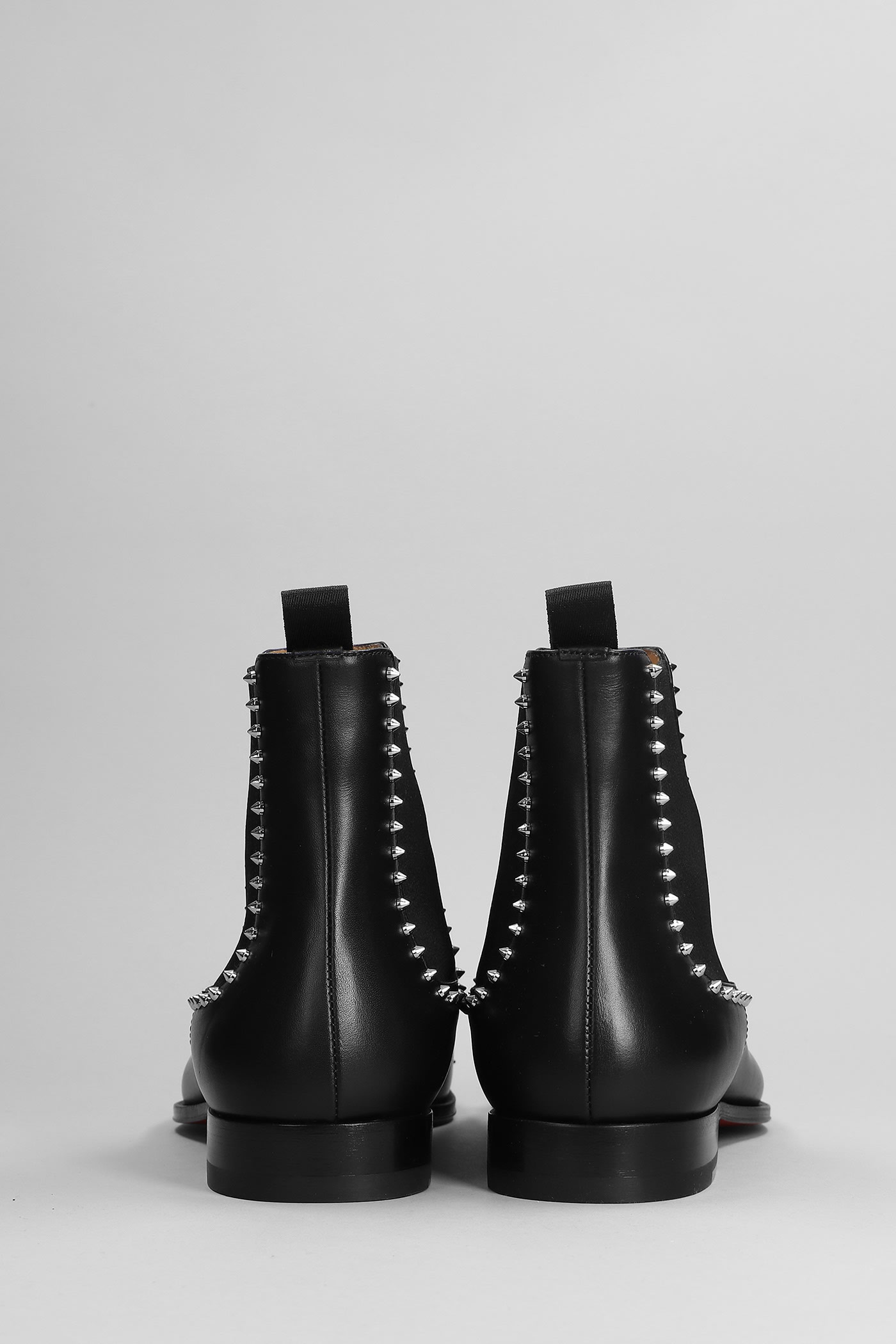 Shop Christian Louboutin Chelsea Cloo Ankle Boots In Black Leather