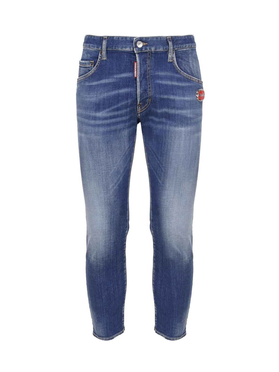 Shop Dsquared2 Five Pockets Jeans In Cotton Denim In Blue