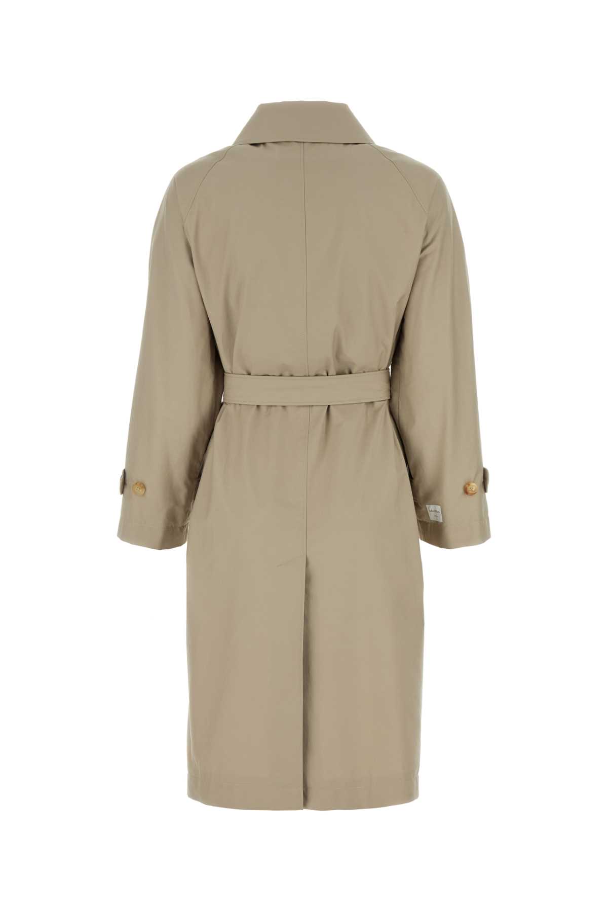 Max Mara The Cube Sand Twill Ftrench Trench Coat In Beige