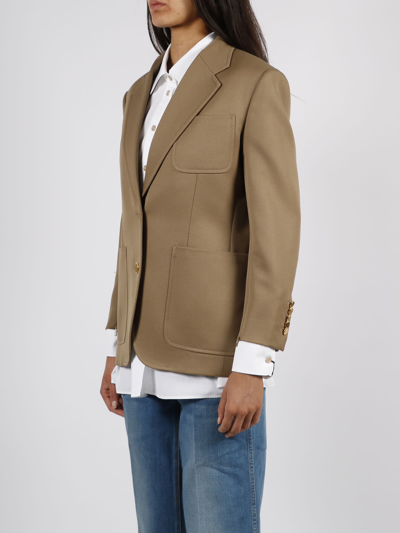 Gucci Horsebit Wool Jacket In Brown