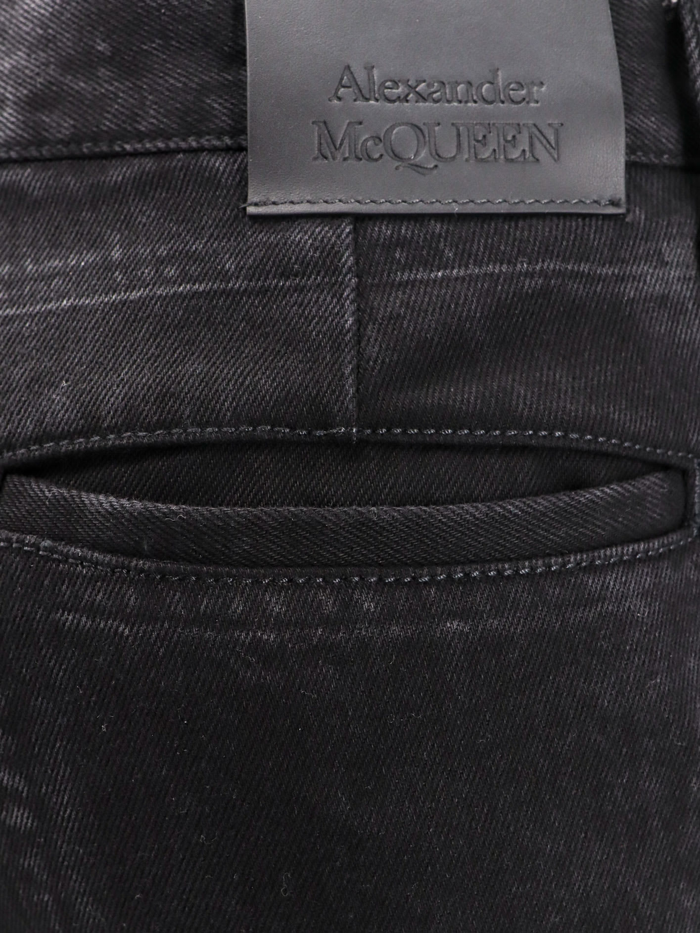 Alexander Mcqueen Slim Fit Trousers With Pockets And Belt Loops In Black