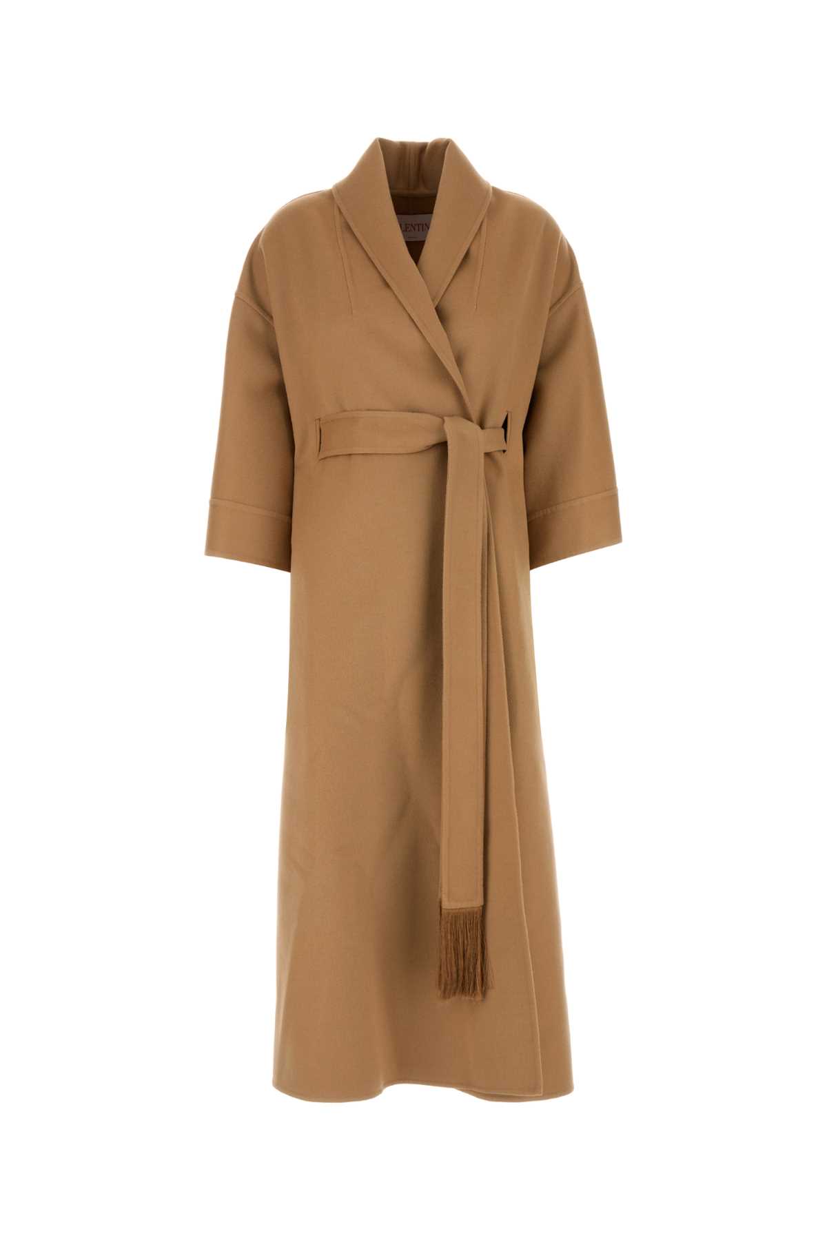 Shop Valentino Camel Wool Blend Coat