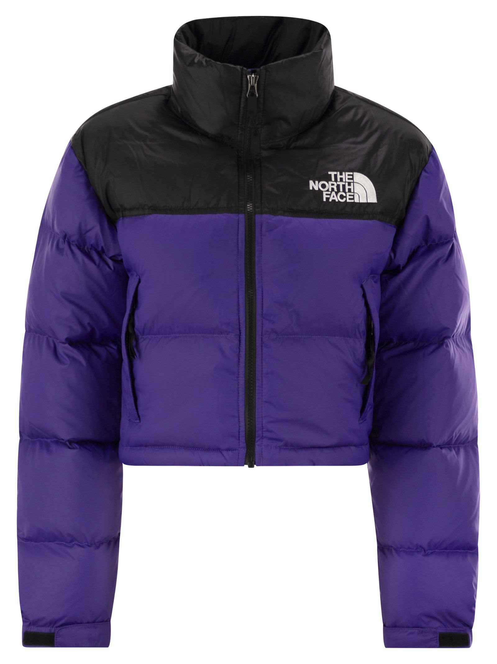 Shop The North Face 1996 Retro Nuptse Short Down Jacket In Purple/black