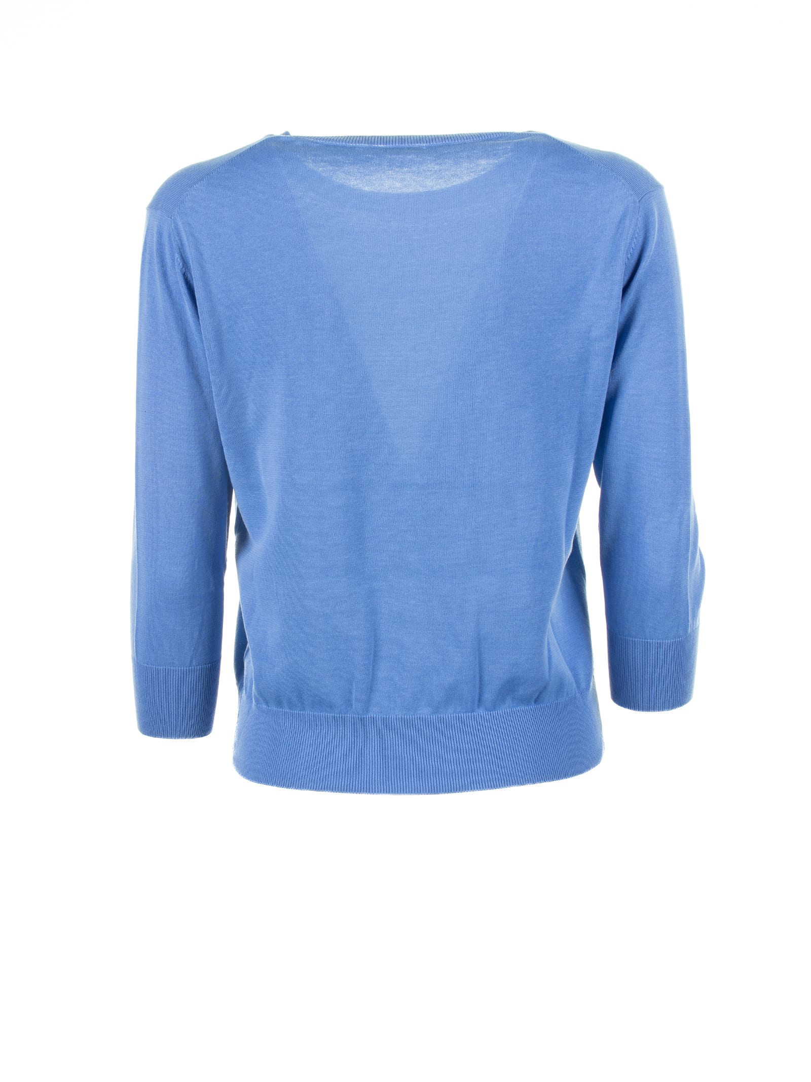 Shop Aspesi Light Blue Shirt With 3/4 Sleeves In Lavanda