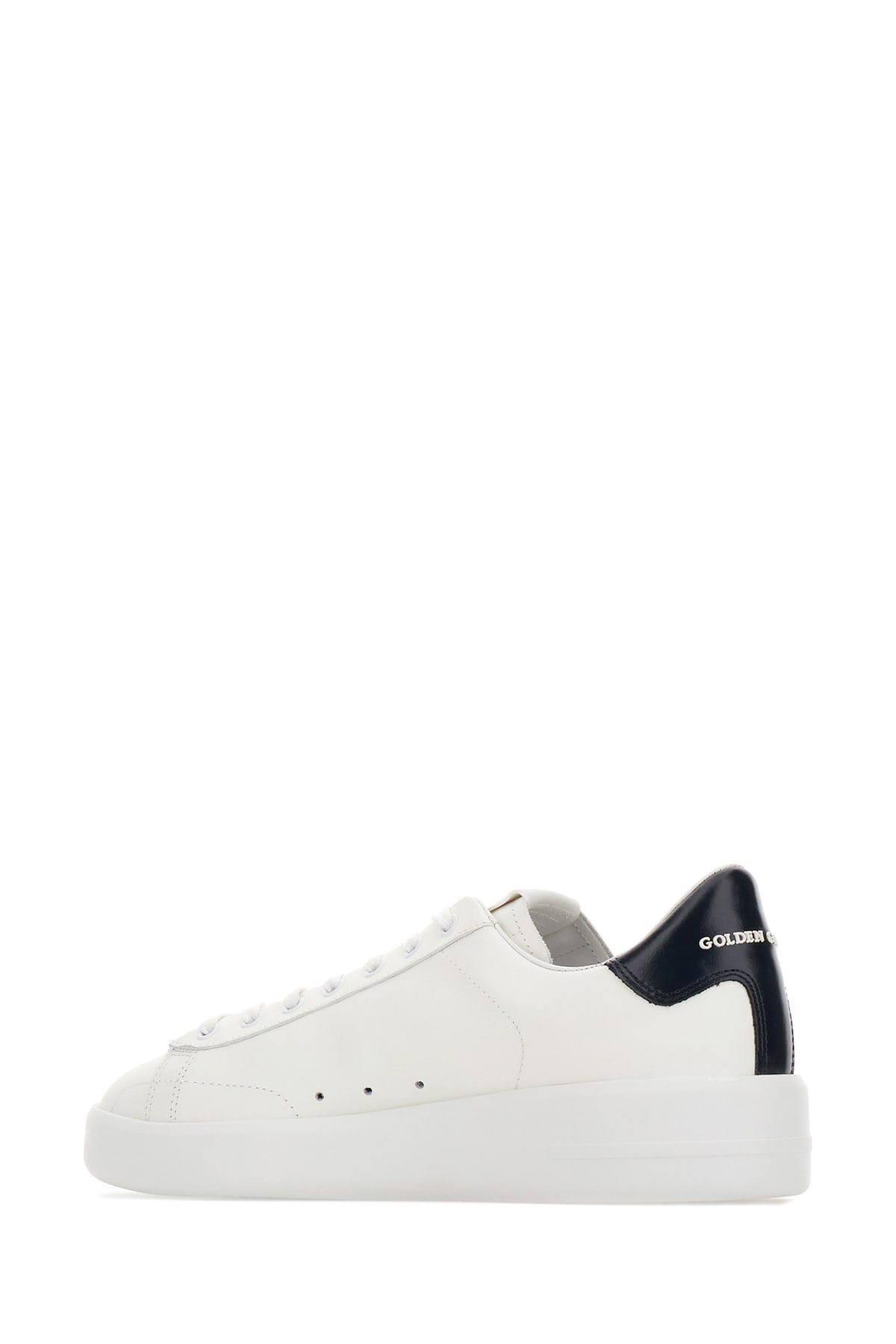 Golden Goose White Leather Pure Star Sneakers In Optic White Black