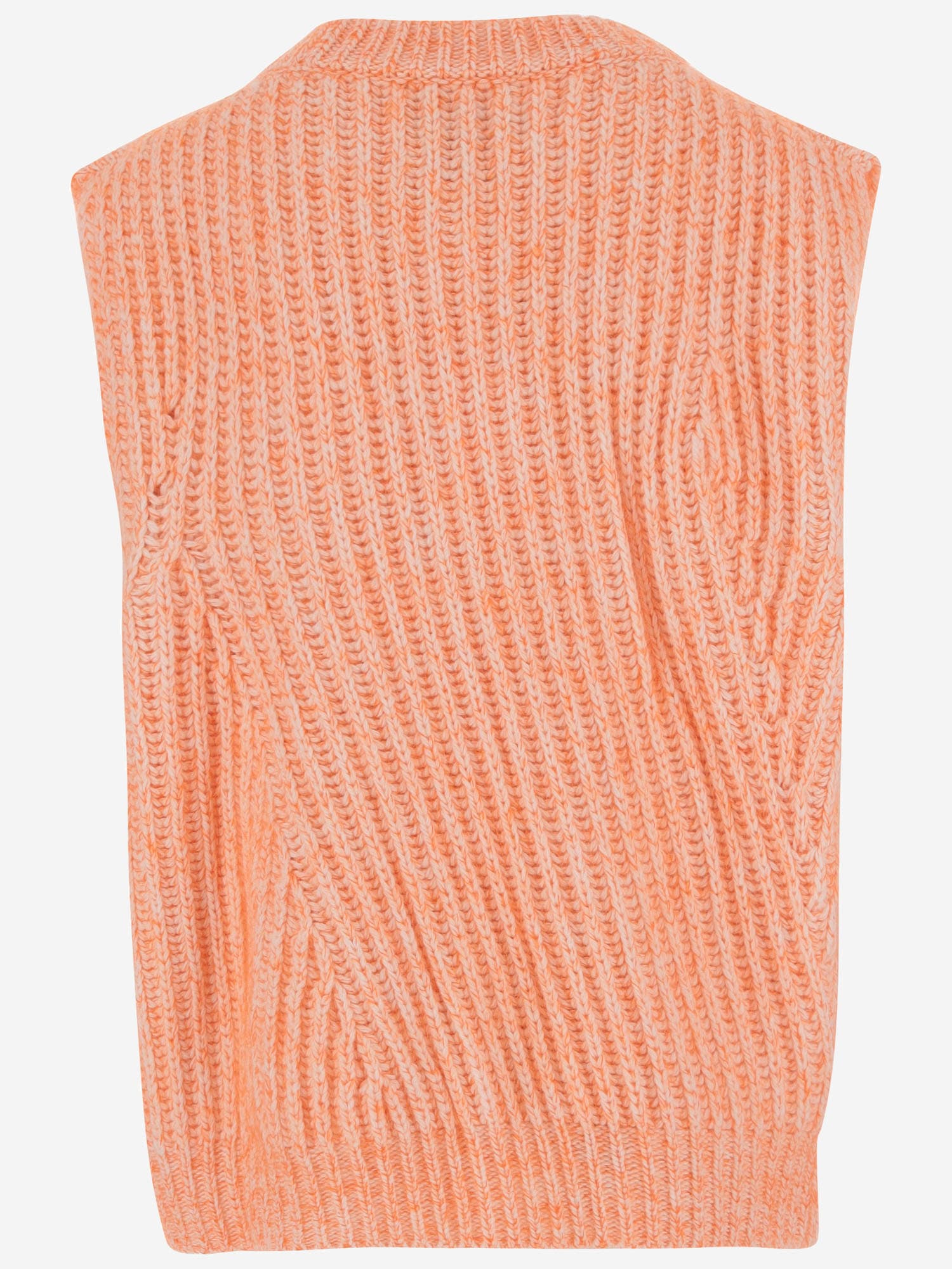 Sa Su Phi Sleeveless Ribbed Wool Blend Jumper In Brown