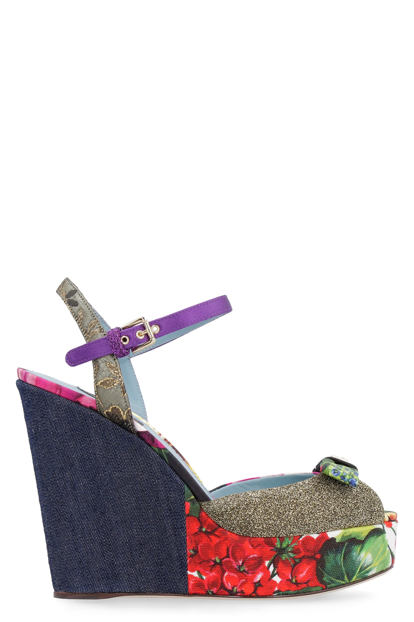 Dolce & Gabbana Fabric Wedged Sandals