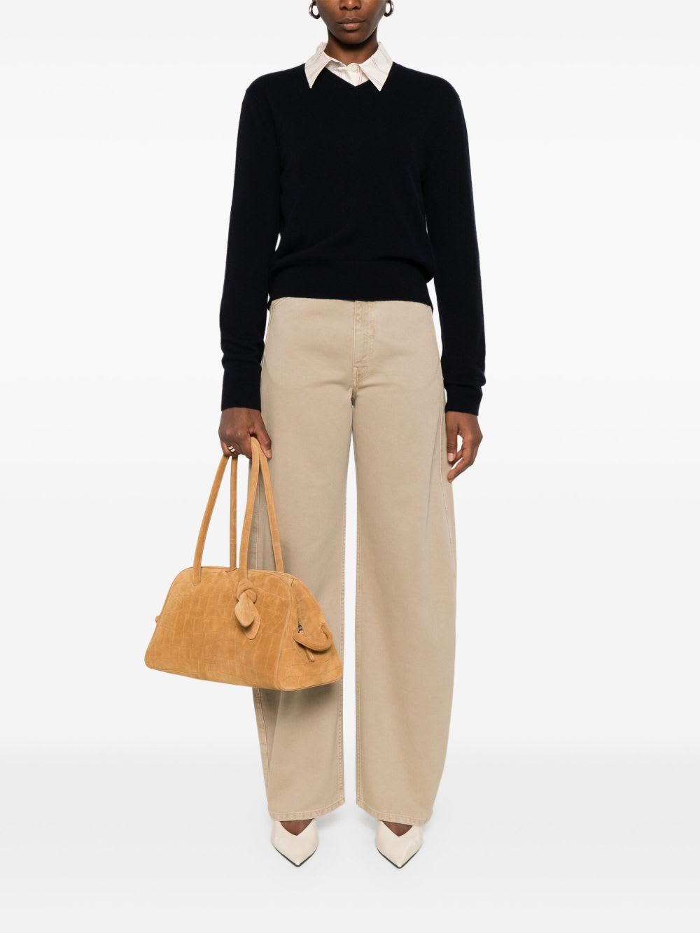 Totême Toteme Cashmere V-necked Sweater In Blue