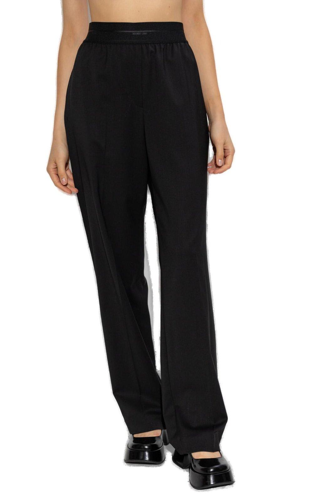 Helmut Lang Tapered Wool Twill Straight Leg Pants In Black