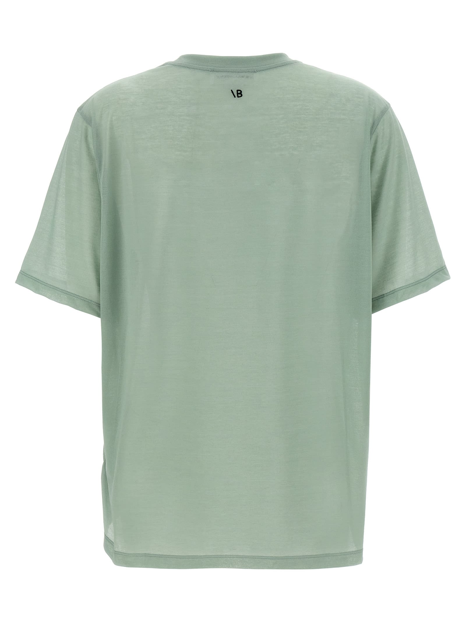 Victoria Beckham Logo Embroidered Crewneck T-shirt In Green
