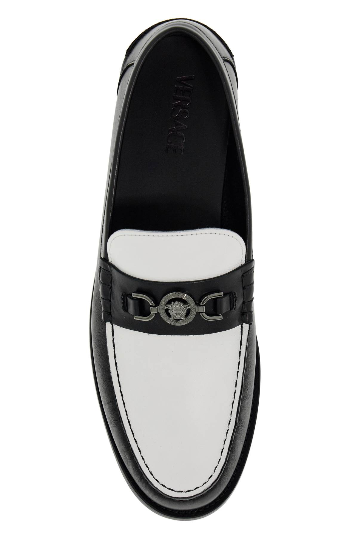Versace Man Loafers Black Size 9 Calfskin In Multi