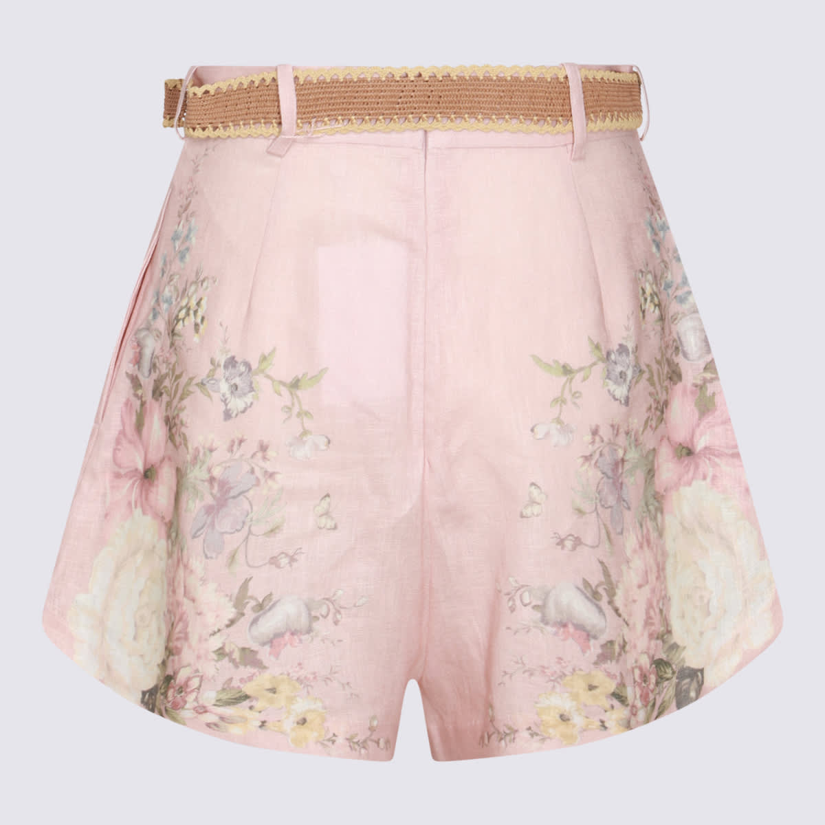 Shop Zimmermann Pink Shorts In Pink Floral