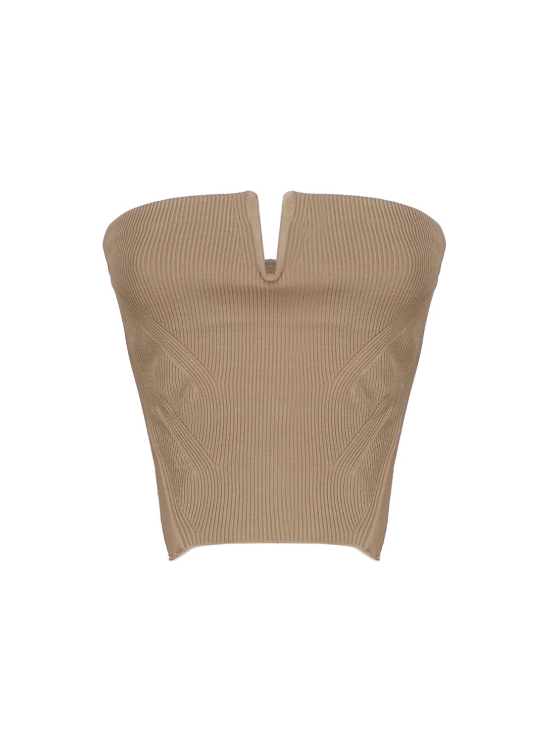 Shop Dion Lee Angular Ribbed Bustier In Nude