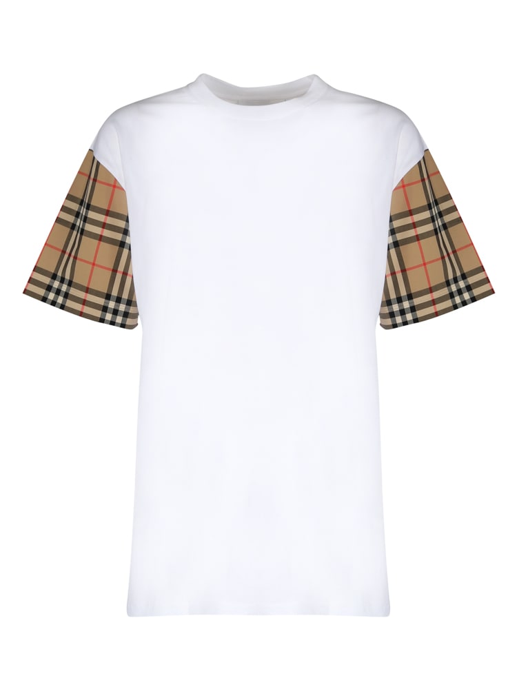 Burberry Cotton T-shirt With Vintage Check Inserts