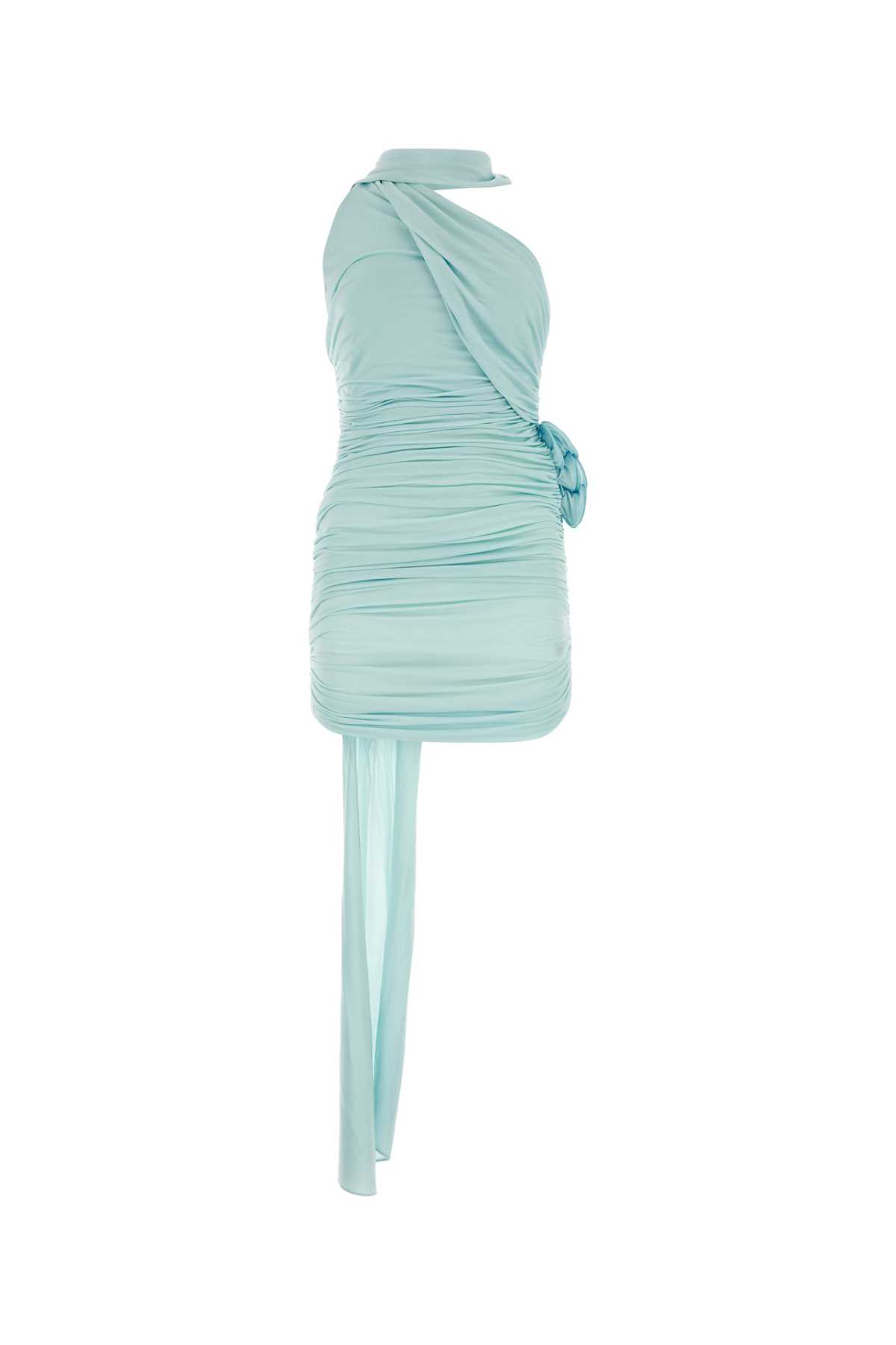 Light Blue Stretch Cupro Mini Dress